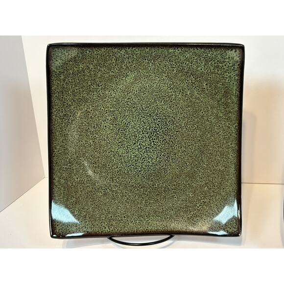 Gibson Gabbay Fusion Wasabi Square Salad Plates Set of 4 Green Stoneware - Picture 6 of 11